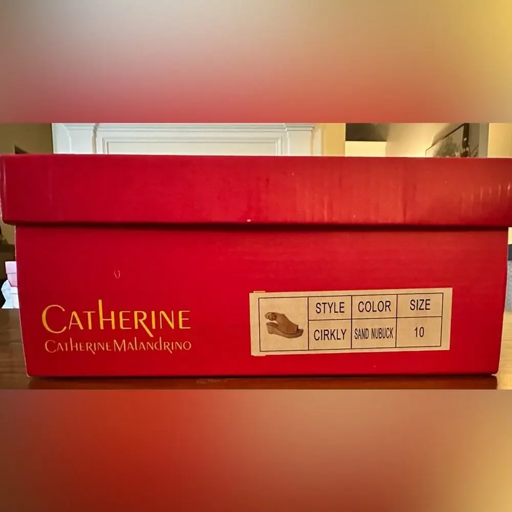 Catherine Malandrino Cirkly Sand Nubuck Faux Suede Espadrille Wedges. Size 10 - Picture 6 of 6